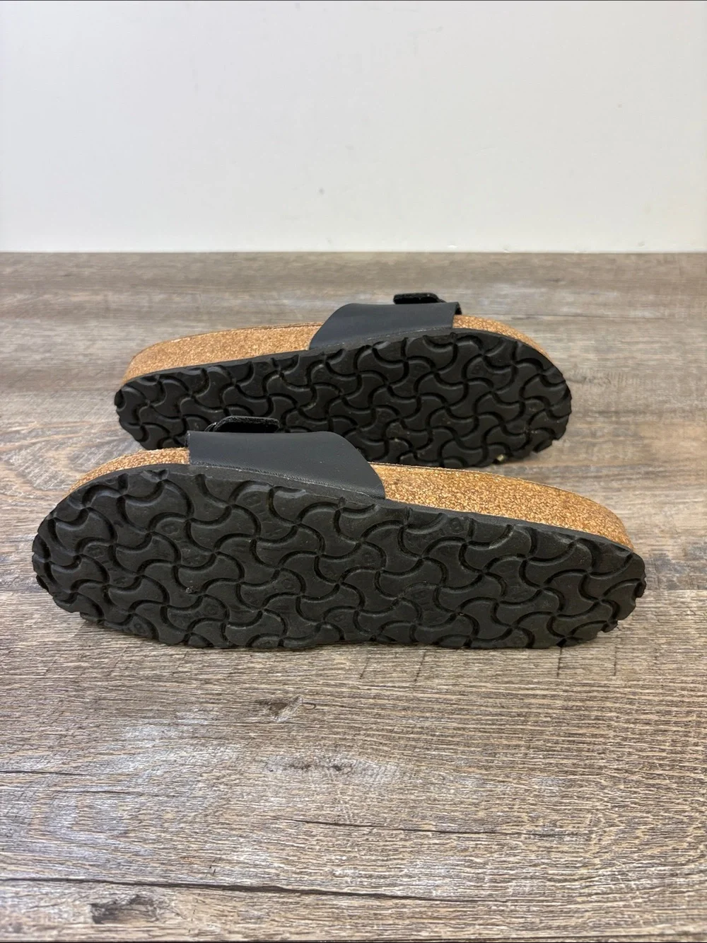 Birkenstock Madrid Black Birko-Flor One Strap Slide Sandals EU 38 US 7